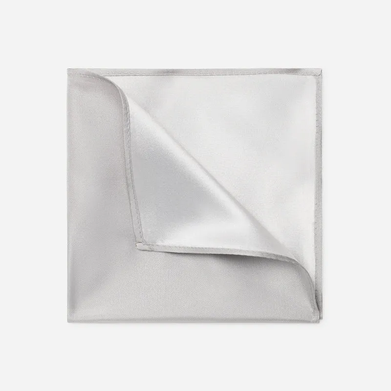 TILO silver uni – Seiden-Einstecktuch