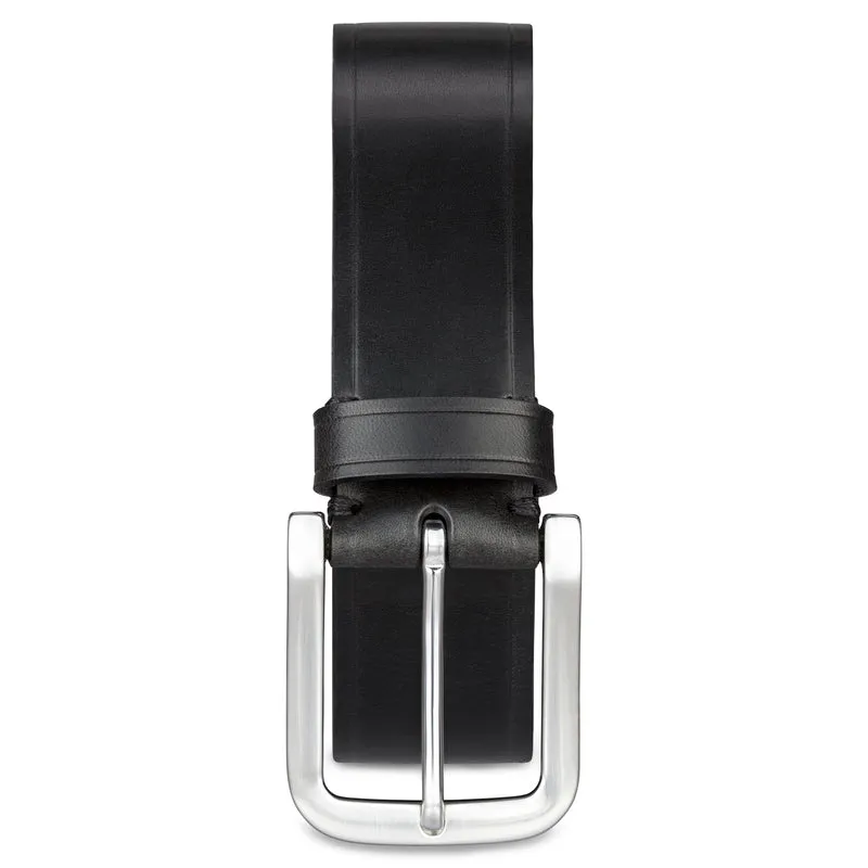 Gürtel für‘s Leben: Kobel Croupon-Ledergürtel in Schwarz: „Sebastian“ - 4 cm, 4 mm starkes Satteltaschen-Leder