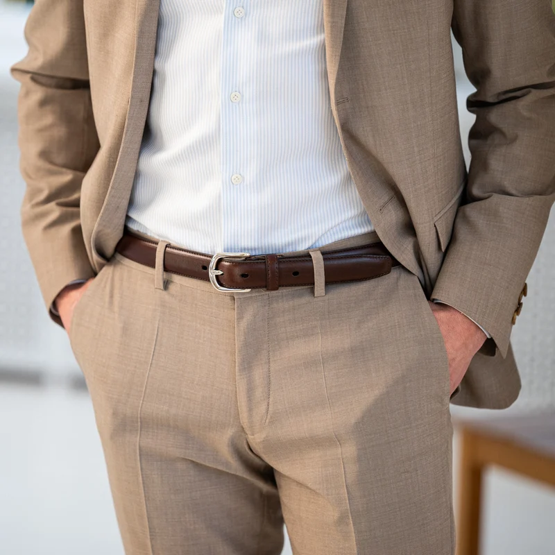 B-Ware: Robuster Herrenledergürtel „Karl“ in Braun – 3 cm, ca. 5,5 mm stark & bombiert