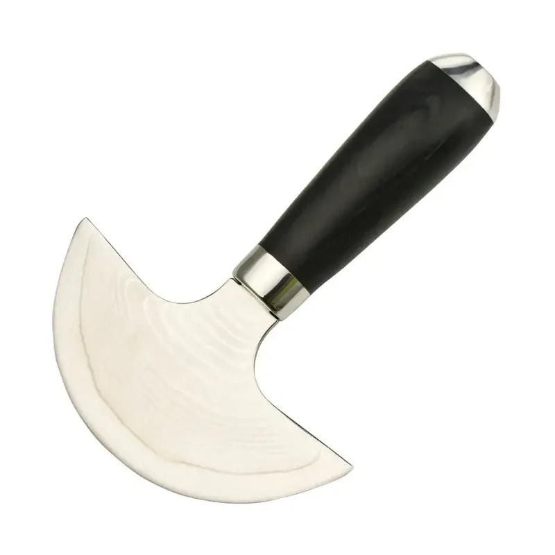 Ivan Leathercraft DAMASCUS Halbmondmesser – 118 mm Damaszenerstahl