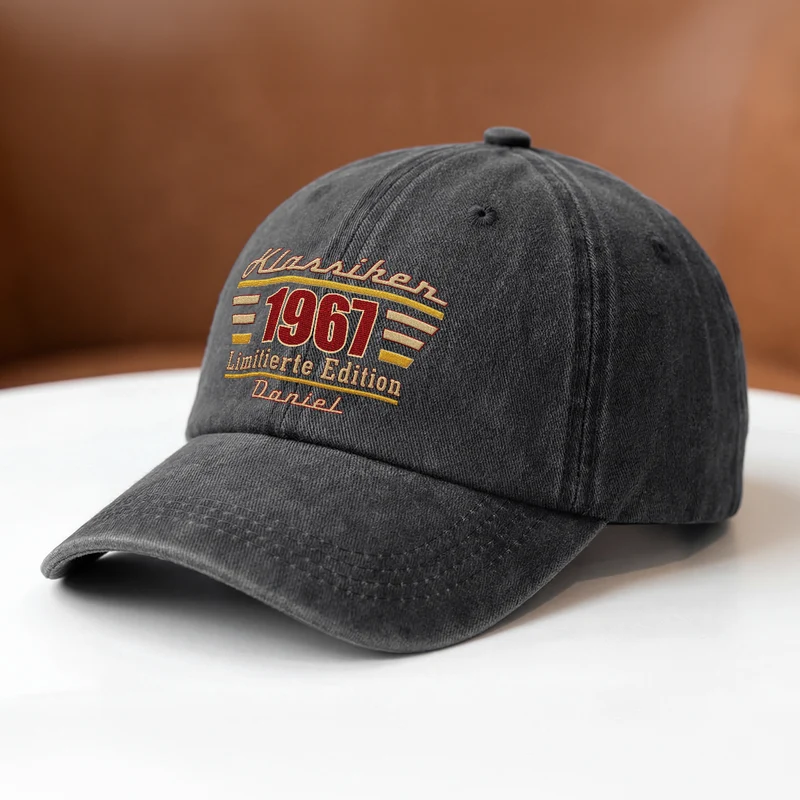 Klassiker Limitierte Edition - Washed Cap Personalisiert Opa Papa Retro