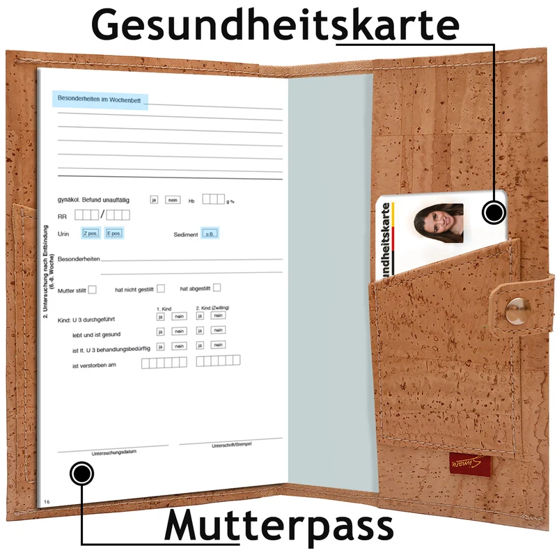 Mutterpasshülle aus Kork