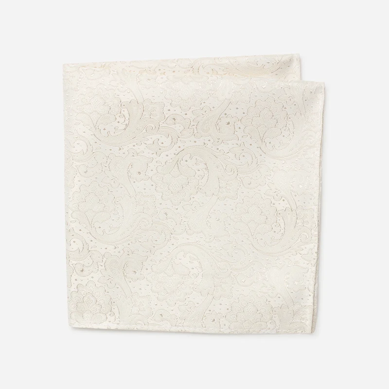 TITIAN champagner paisley – Herren-Einstecktuch im Paisley-Dessin