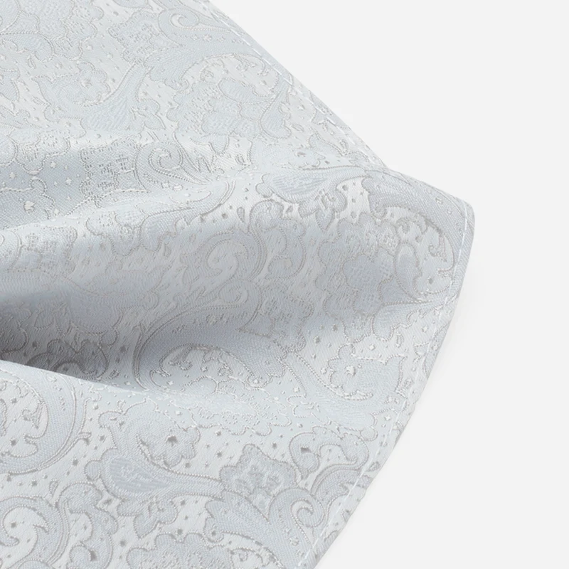 TITIAN silver paisley – Herren-Einstecktuch im Paisley-Dessin