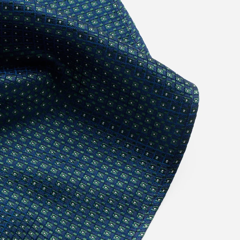 TADDEO green minimal – Seiden-Einstecktuch mit Minimal-Dessin