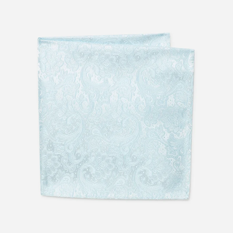 TULLIO bleu paisley – Seiden-Einstecktuch im Paisley-Dessin