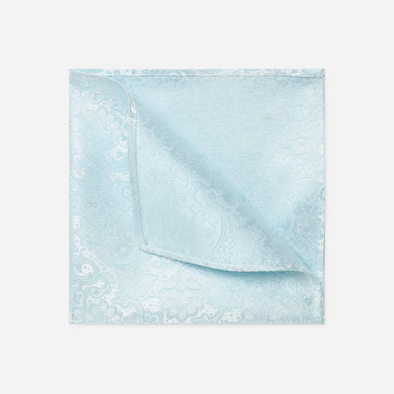 TULLIO bleu paisley – Seiden-Einstecktuch im Paisley-Dessin