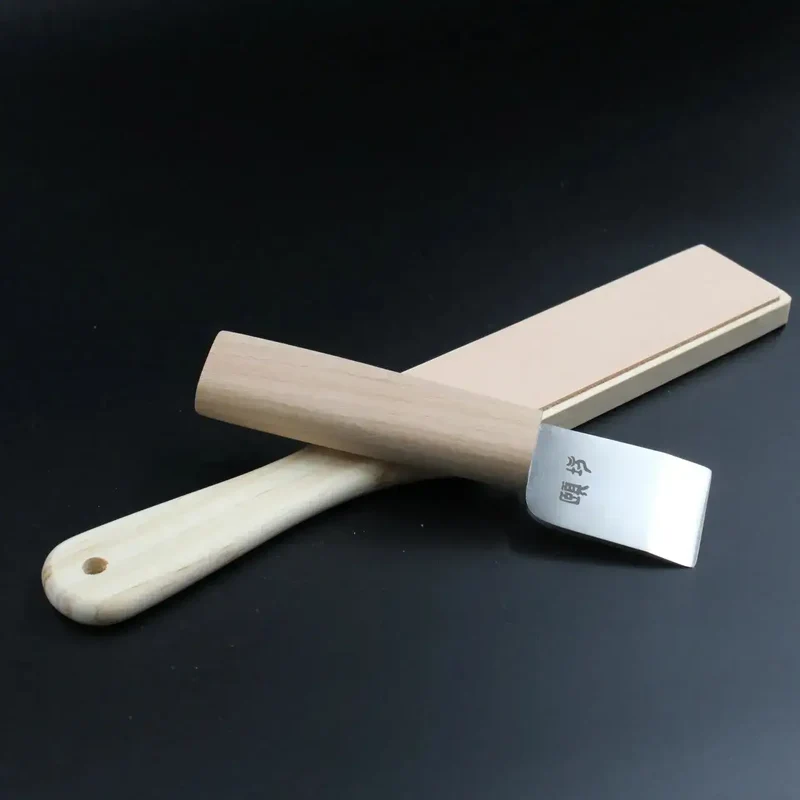 Leder-Streichriemen mit Holzgriff – Ivan Leathercraft