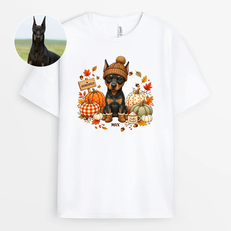 Kürbisfeld Hallo Herbst - Haustier Shirt Personalisiert AI Bild Generator