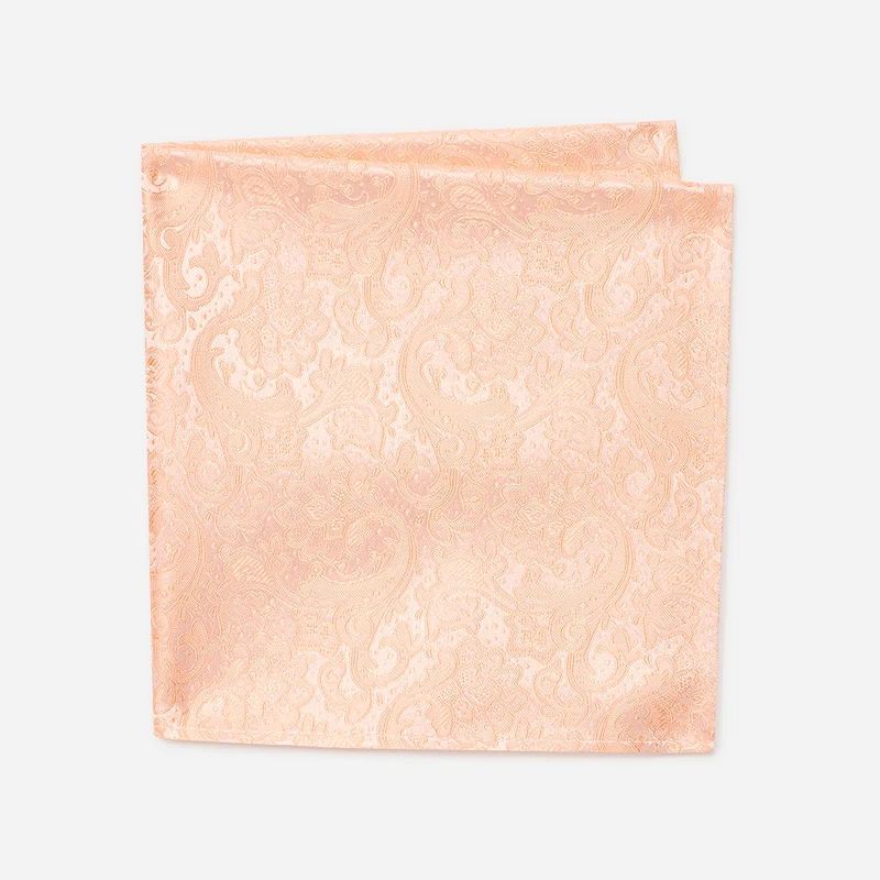 TULLIO nude paisley – Seiden-Einstecktuch im Paisley-Dessin