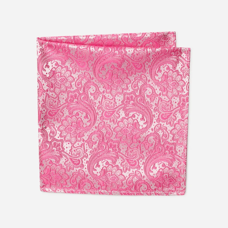 TULLIO pink paisley – Seiden-Einstecktuch im Paisley-Dessin