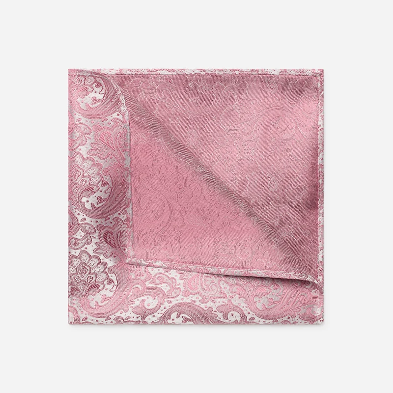 TULLIO bright red paisley – Seiden-Einstecktuch im Paisley-Dessin
