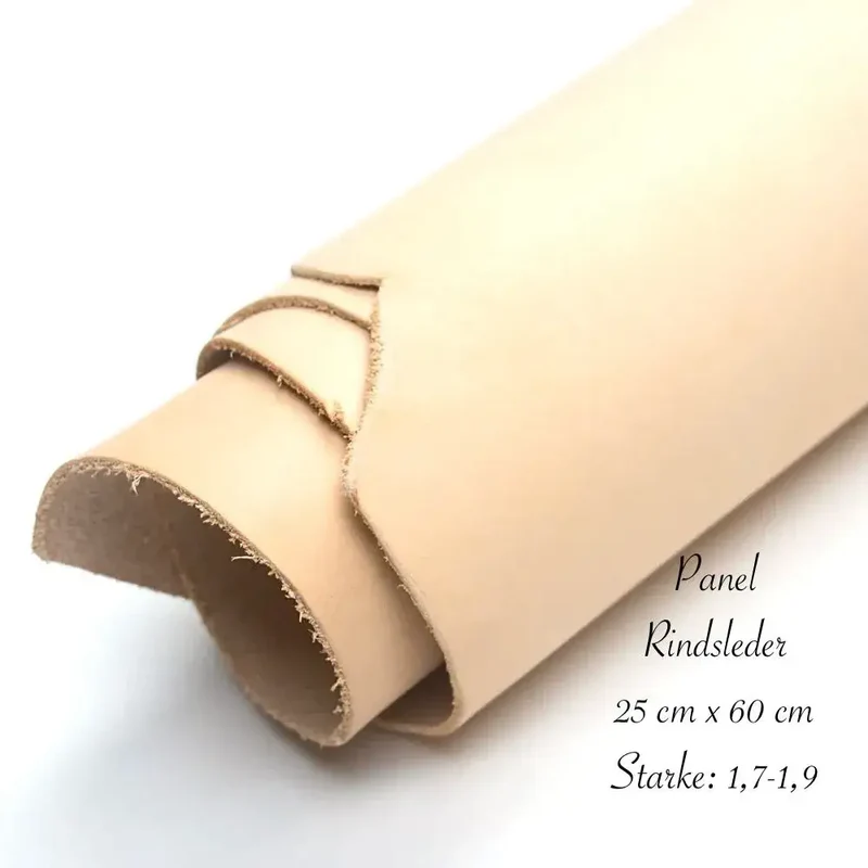 Naturleder Panel – 25×60 cm, Dicke 1,7–1,9 mm