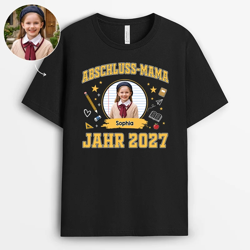 Schulkind - Personalisiertes T Shirt Mit Bild Mama Papa