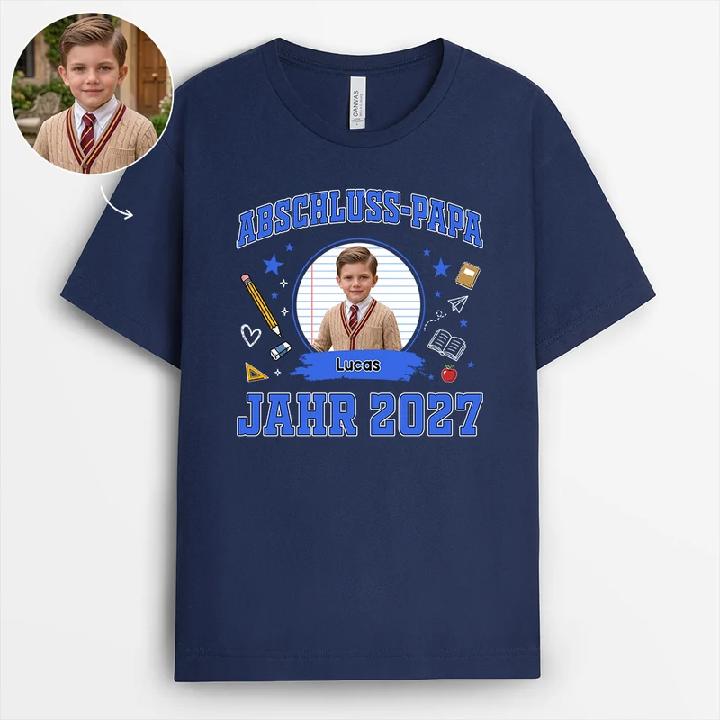 Schulkind - Personalisiertes T Shirt Mit Bild Mama Papa