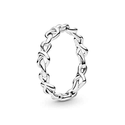 PANDORA Knotenherzen Ring aus Sterling-Silber aus der PANDORA Moments Kollektion, Größe: 52, 198018-52