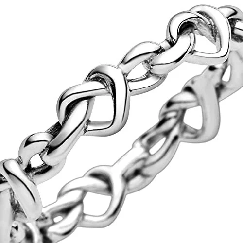 PANDORA Knotenherzen Ring aus Sterling-Silber aus der PANDORA Moments Kollektion, Größe: 52, 198018-52
