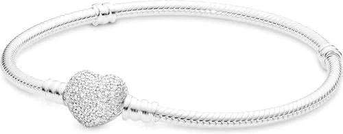 PANDORA Moments Schlangen-Gliederarmband mit Funklendem Herz-Verschluss 590727CZ Damenarmband