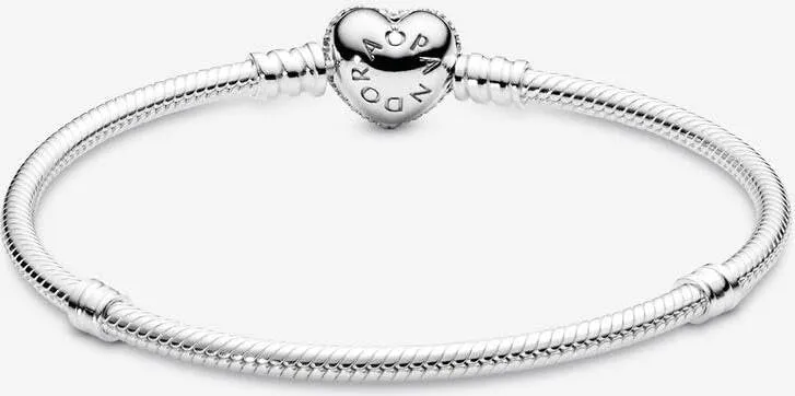 PANDORA Moments Schlangen-Gliederarmband mit Funklendem Herz-Verschluss 590727CZ Damenarmband