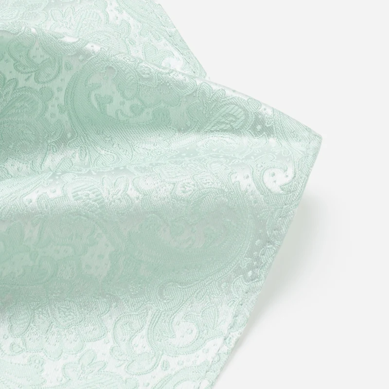 TULLIO mint paisley – Seiden-Einstecktuch im Paisley-Dessin