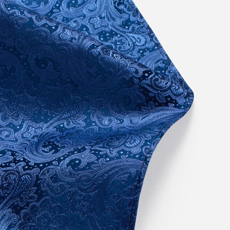 TIAN blue paisley – Seiden-Einstecktuch im Paisley-Dessin