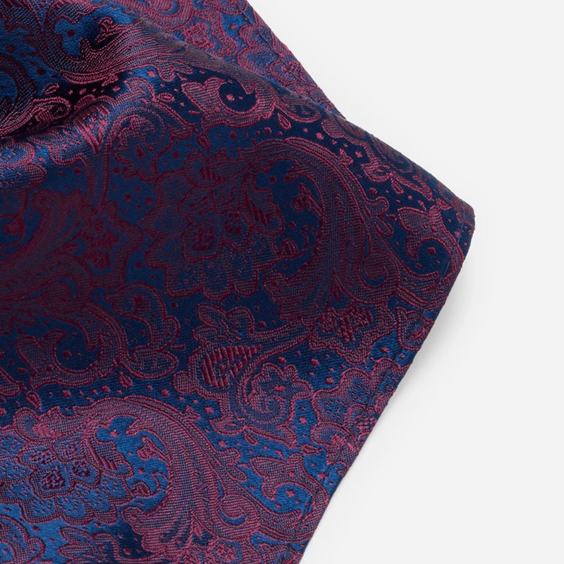 TIAN bordeaux paisley – Seiden-Einstecktuch im Paisley-Dessin