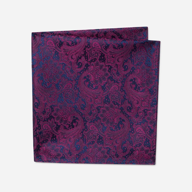TIAN beere paisley – Seiden-Einstecktuch im Paisley-Dessin