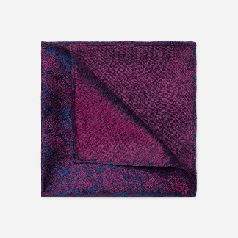 TIAN beere paisley – Seiden-Einstecktuch im Paisley-Dessin
