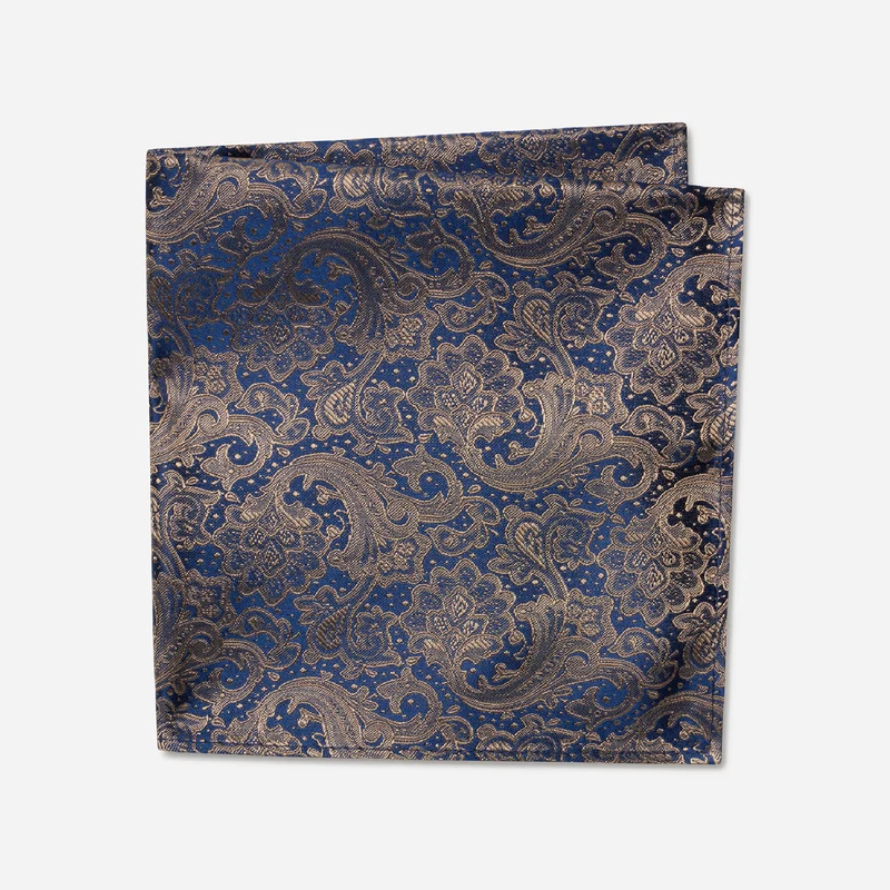 TIAN beige paisley – Seiden-Einstecktuch im Paisley-Dessin