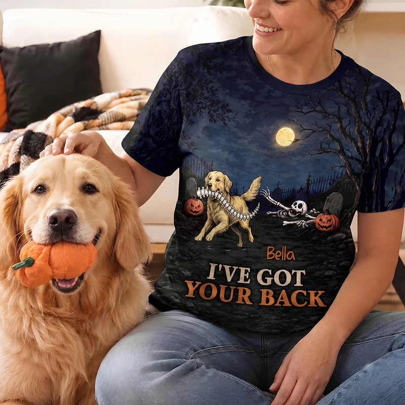 I've Got Your Back - All Over Print T Shirt Personalisiert Hund Halloween