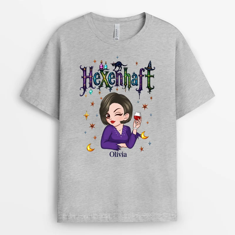 Hexenhaft - Personalisiertes Geschenk | T Shirts Damen Halloween Weiß