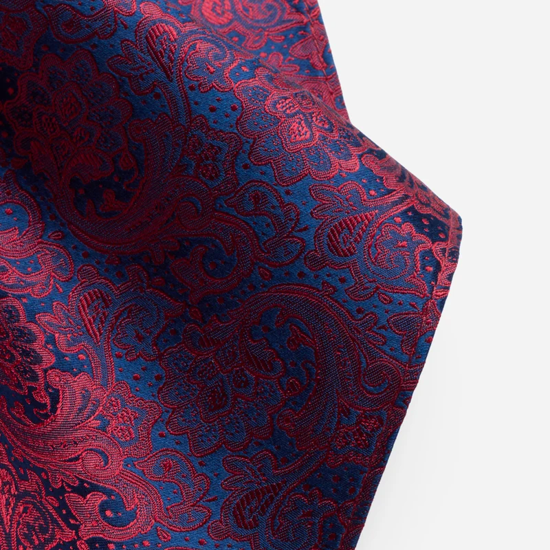 TIAN red paisley – Seiden-Einstecktuch im Paisley-Dessin