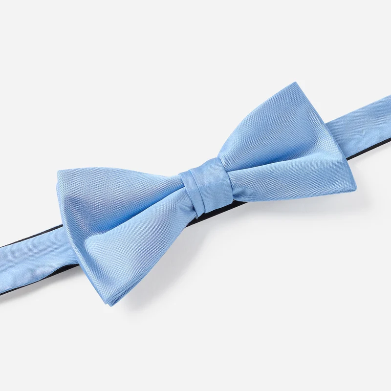 PELAGIO bleu uni – Fliege & Einstecktuch Set aus Seide