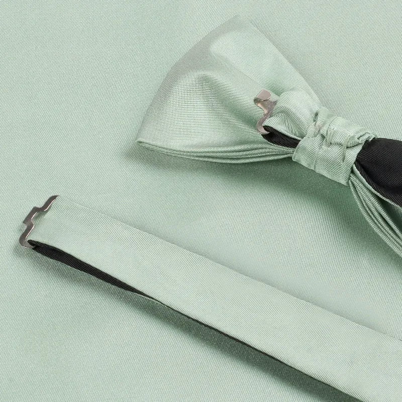 PELAGIO green uni – Fliege & Einstecktuch Set aus Seide