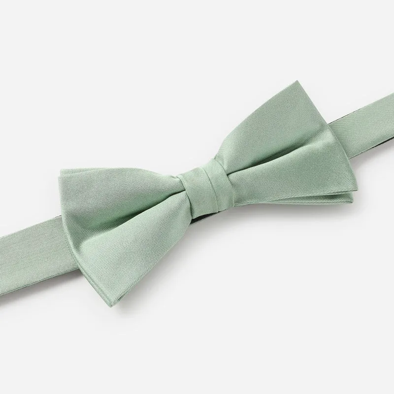 PELAGIO green uni – Fliege & Einstecktuch Set aus Seide