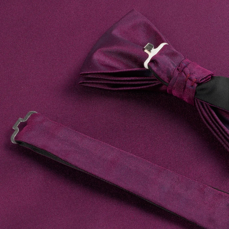 PELAGIO fuchsia uni – Fliege & Einstecktuch Set aus Seide