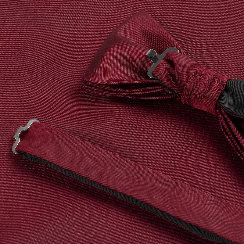 PELAGIO bordeaux uni – Fliege & Einstecktuch Set aus Seide