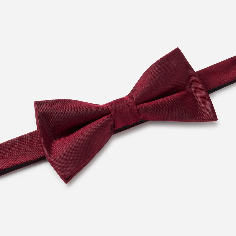 PELAGIO bordeaux uni – Fliege & Einstecktuch Set aus Seide