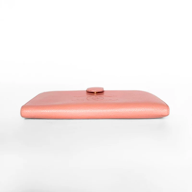 Chanel Caviar CC French Long Wallet in Pink