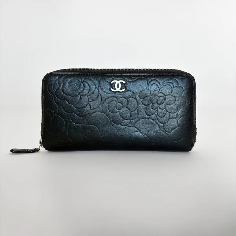 Chanel Camelia Geldbörse Groß Lammleder