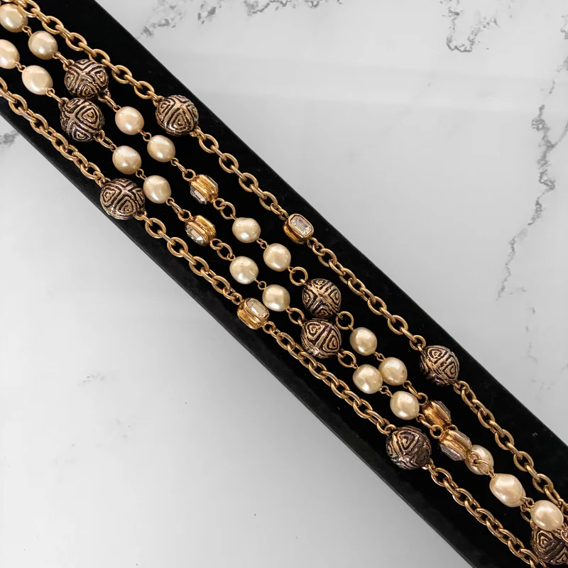 Chanel Perlenkette vergoldet