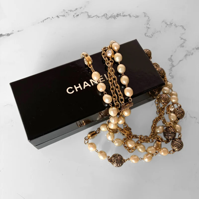 Chanel Perlenkette vergoldet