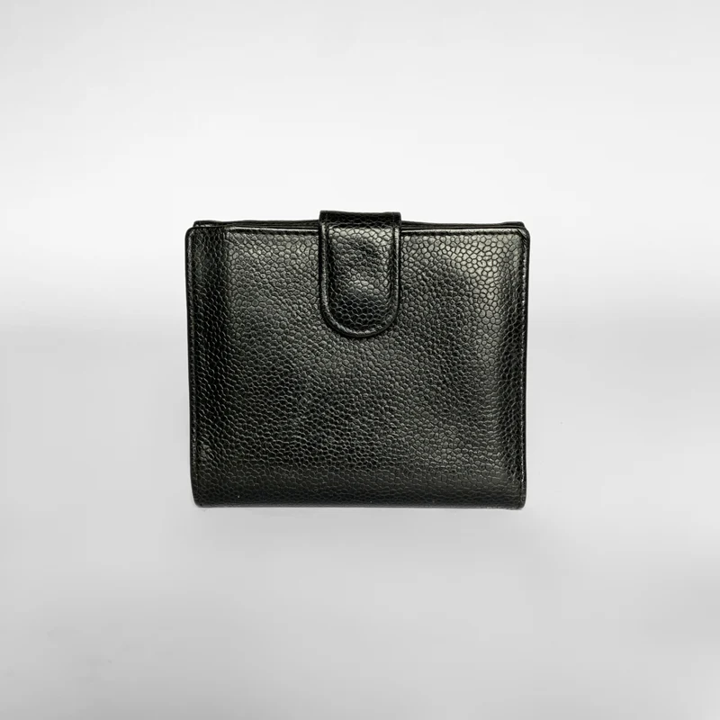 Chanel Timeless CC Caviar Compact Wallet Schwarz