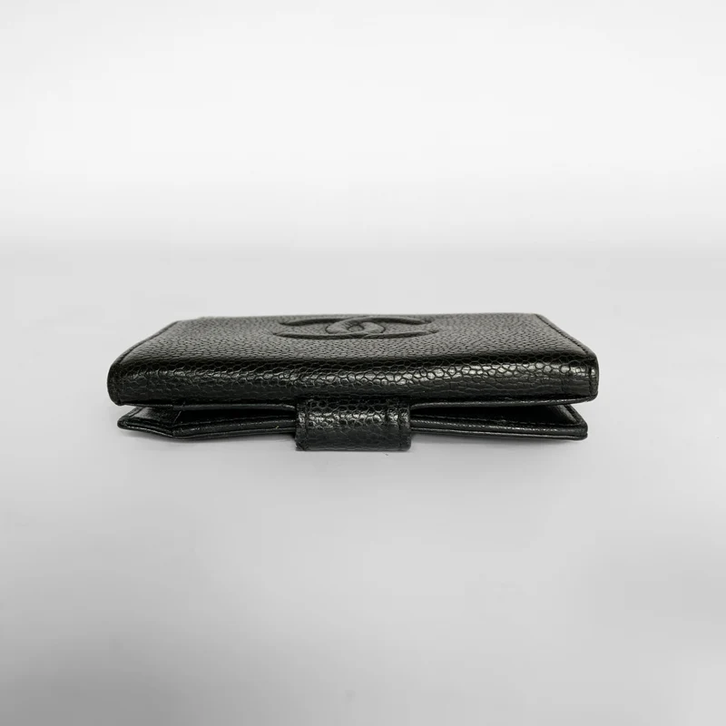 Chanel Timeless CC Caviar Compact Wallet Schwarz