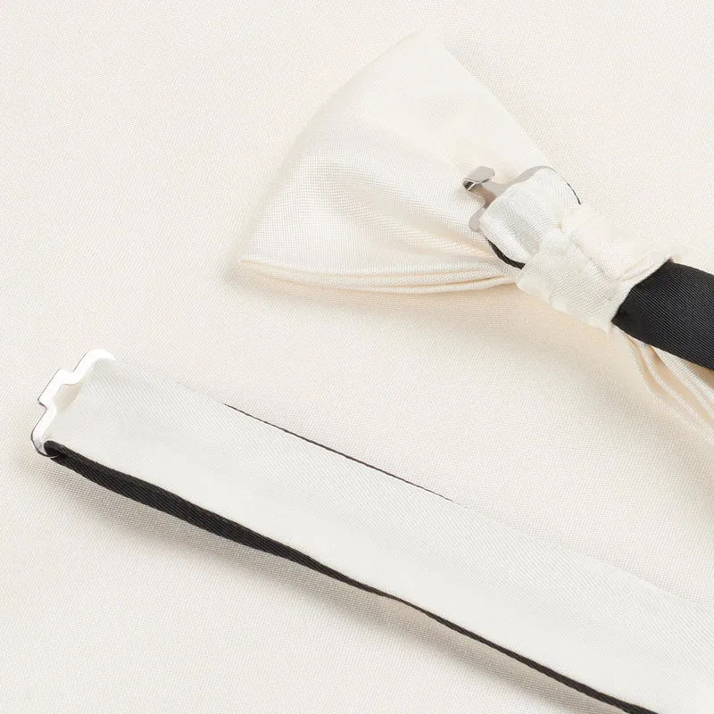 PELAGIO champagner uni – Fliege & Einstecktuch Set aus Seide