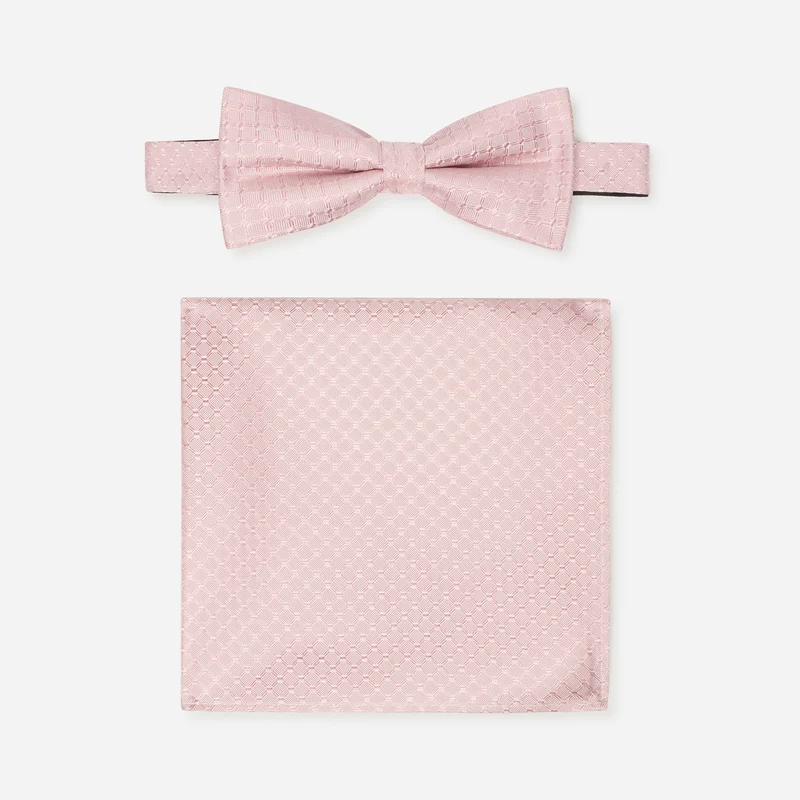 PALMIRA rose minimal – Fliege & Einstecktuch Set aus Seide