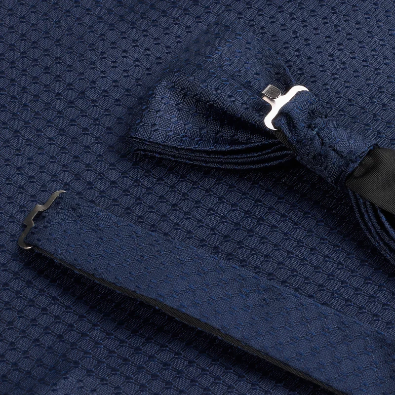 PALMIRA navy minimal – Fliege & Einstecktuch Set aus Seide