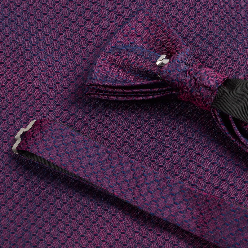 PALMIRA bordeaux minimal – Fliege & Einstecktuch Set aus Seide