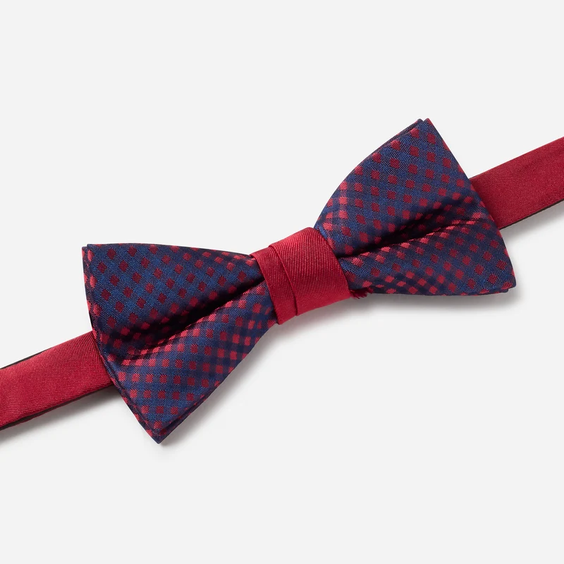 SCIPIO red karo – Fliege & Einstecktuch Set aus Seide