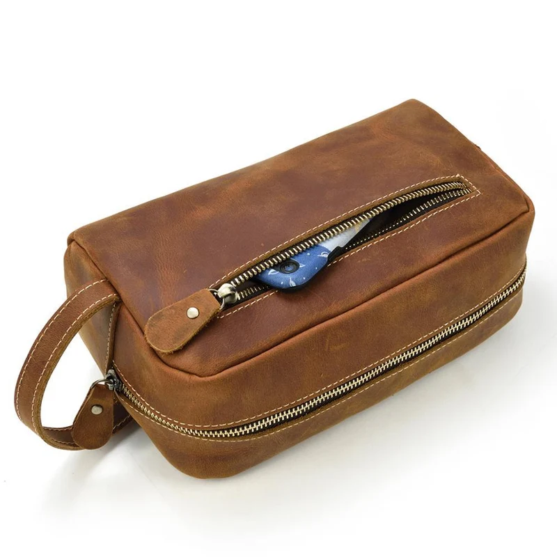 Leather Toiletry Bag | PETRA